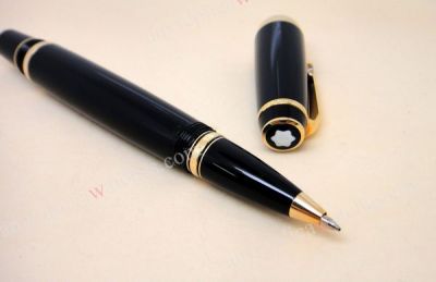 Montblanc Boheme Gold & Black Rollerball Pen w/ diamond